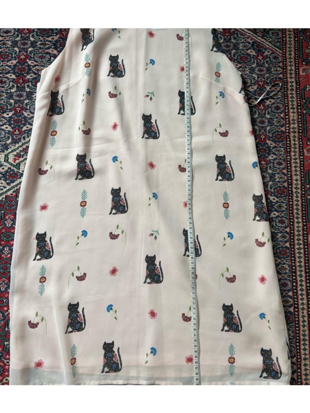 Simons Light Pink Shift Dress with Cat Print - Picture 5 of 5